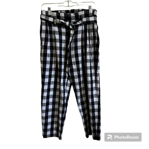 Madewell women’s pants size 2 black and white checkered - Picture 1 of 7